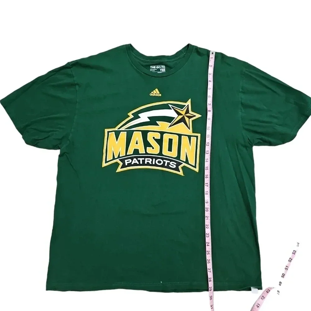 Adidas Men 2XL Shirt Green Cotton Graphic George Mason Patriots Iconic Statement - Picture 7 of 7